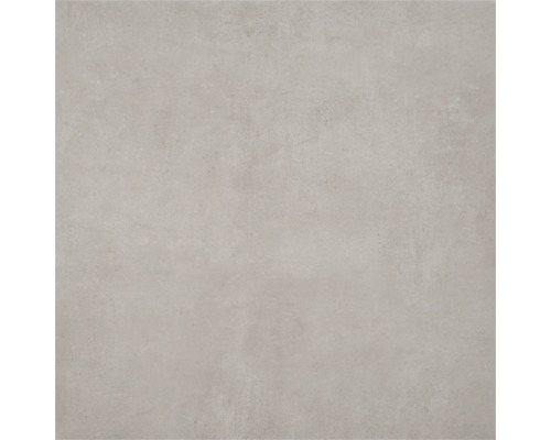 Lichtgrijze keramische tegel in betonlook met een mat oppervlak.