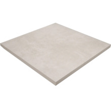 Vierkante vloertegel van keramisch gres met een lichtbeige steenlook.