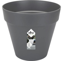 Grijze bloempot met etiket