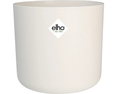 Witte plantenpot met Elho logo