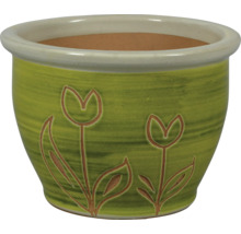 Bloempot van keramiek met tulpdecoratie