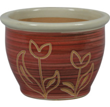 Bloempot van keramiek met bloemmotief