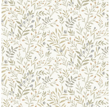 Behang met bladeren- en bessenpatroon