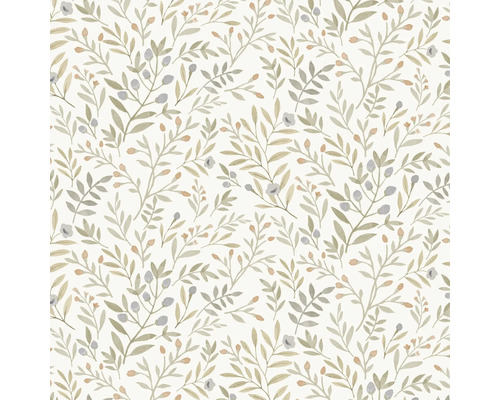 Behang met bladeren- en bessenpatroon