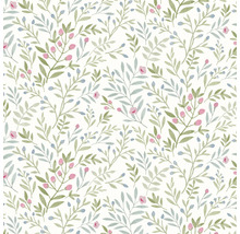 Bloemenbehang met bloemen en bladeren