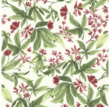 Decoratief behang met bladeren- en bloesempatroon