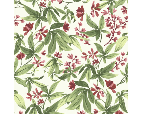 Decoratief behang met bladeren- en bloesempatroon