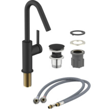 Wastafelkraan in matte uitvoering met accessoires