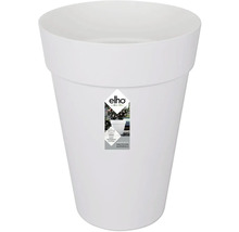 Witte bloempot met Elho-logo