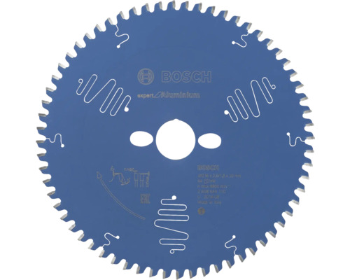 BOSCH Cirkelzaagblad Expert for Aluminium Ø 216x30x2,6 mm 64T Bosch Expert Aluminium cirkelzaagblad