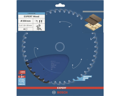 Bosch Expert houtzaagblad met een diameter van 250 millimeter