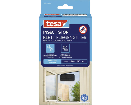 Tesa Insect Stop klittenband hor voor ramen, afmeting 130 bij 150 cm, verpakking