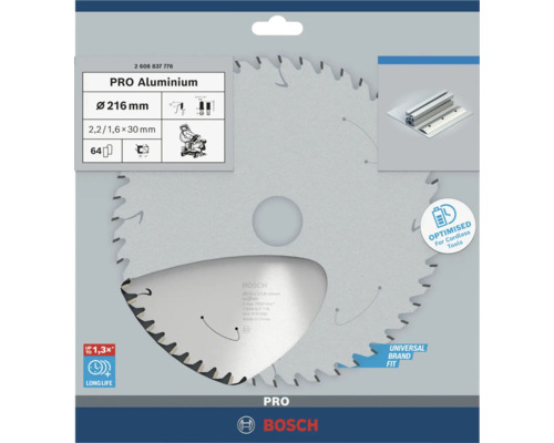Bosch cirkelzaagblad Pro Aluminium, diameter 216 millimeter