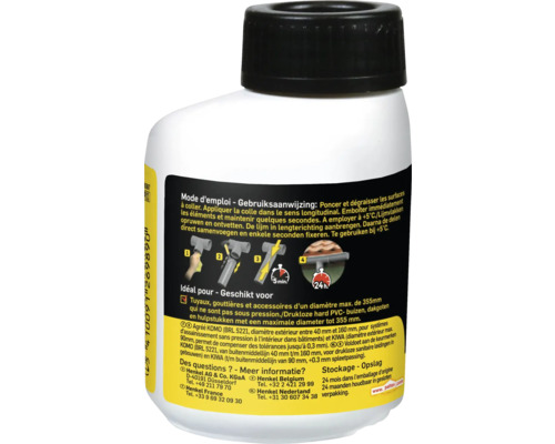 Pattex-lijm voor drukloze buizen tot maximaal 355 millimeter doorsnede