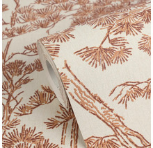 Vliesbehang met een gestructureerd patroon van dennentakken