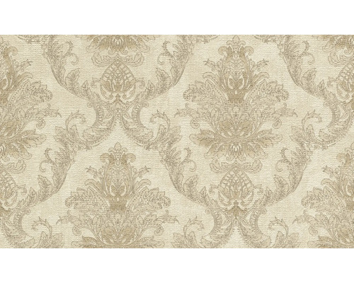 RASCH Vliesbehang 816013 ornament beige Behang met damastpatroon en bloemenornamenten in barokstijl.