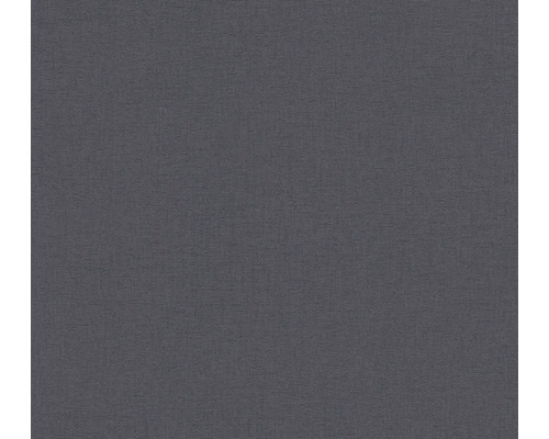 Donkergrijs vliesbehang met een fijne linnenstructuur.
