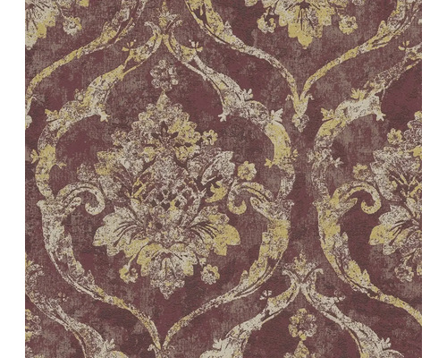 Vliesbehang met gestructureerd barokpatroon en used-look effect.