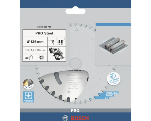 Bosch Pro Steel cirkelzaagblad met een diameter van 136 millimeter voor staal