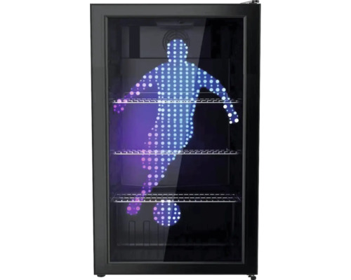 Drankenkoelkast met voetbalmotief en planken