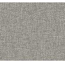 Close-up van een grijze meubelstof met geweven textuur