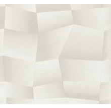 Vliesbehang met abstract, geometrisch 3D-patroon en fijne lijnstructuur.