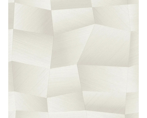 Vliesbehang met abstract, geometrisch 3D-patroon en fijne lijnstructuur.