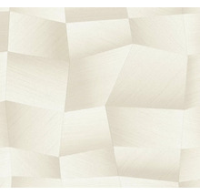 Vliesbehang met geometrisch 3D-patroon van onregelmatige polygonen met een fijn gestructureerd oppervlak.