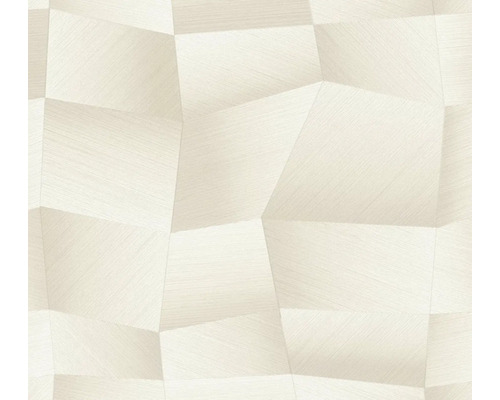 Vliesbehang met geometrisch 3D-patroon van onregelmatige polygonen met een fijn gestructureerd oppervlak.