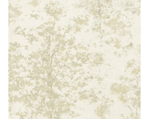 Vliesbehang met boommotief en gestructureerd oppervlak.