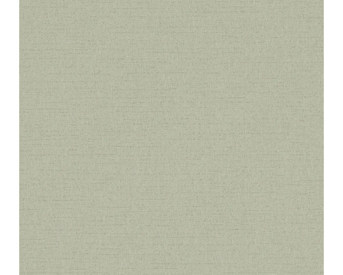 Vliesbehang met fijne linnenstructuur in saliegroen.