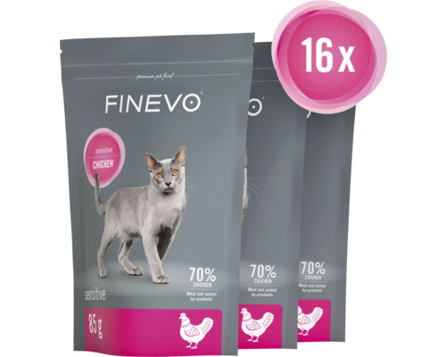 Finevo Kattenvoer Sensitive Kip, 16 stuks