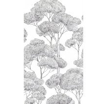 Behang met bomen in potloodstijl