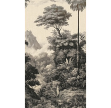 Junglebehang met bomen en tropische planten