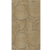 Behang met een spiraalvormig patroon van touw in natuurlijke stijl.