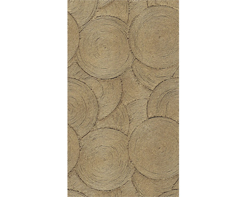 Behang met een spiraalvormig patroon van touw in natuurlijke stijl.