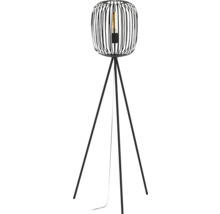 Vloerlamp met metalen frame en lampenkap van metaaldraad