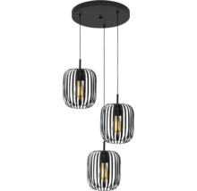 Drievoudige hanglamp met metalen koois Scherm