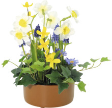 Arrangement van kunstbloemen in een pot