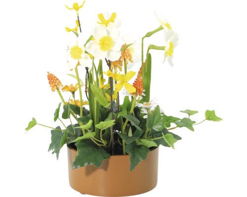 Decoratieve kunstbloemen in een pot