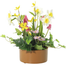 Decoratieve kunstbloemen in een pot
