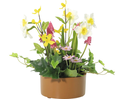 Decoratieve kunstbloemen in een pot