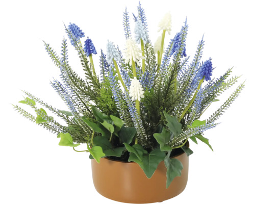 Decoratieve kunstbloemen in een pot