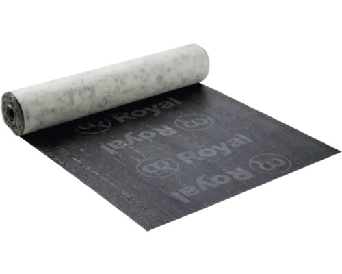 Royal dakbaan op rol, gedeeltelijk uitgerold, met een gestructureerd oppervlak voor dakafdichting.