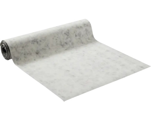 Gedeeltelijk uitgerold wit afdekvlies op een rol.