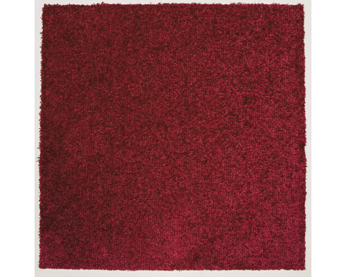 Detailopname van een rood tapijt met lusstructuur