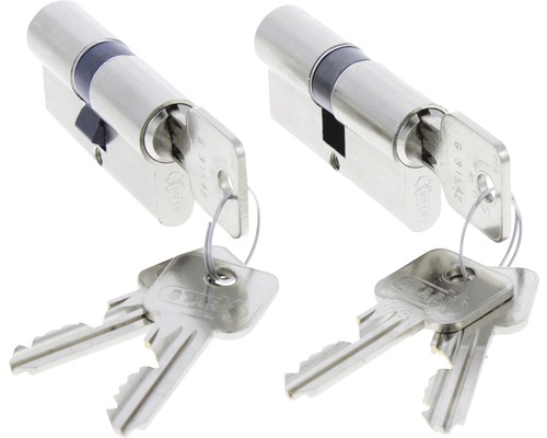 ARON Profielcilinder 30-30 SKG** vernikkeld, 2 stuks Twee profielcilinders met sleutels