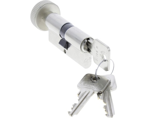 ARON Profielcilinder 30-30 met knop SKG** vernikkeld Profielcilinder met sleutels