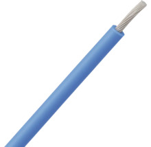 Blauwe elektriciteitskabel met blootliggende draden