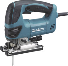 Makita decoupeerzaag met zaagblad en metalen voetplaat.